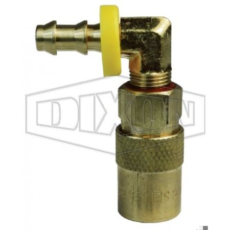 Dixon DQC CM Industrial Mold Interchange Unvalved Coupler, 1/4 in Nominal, Push-Loc Barb, Brass 2CM9B2-B-E